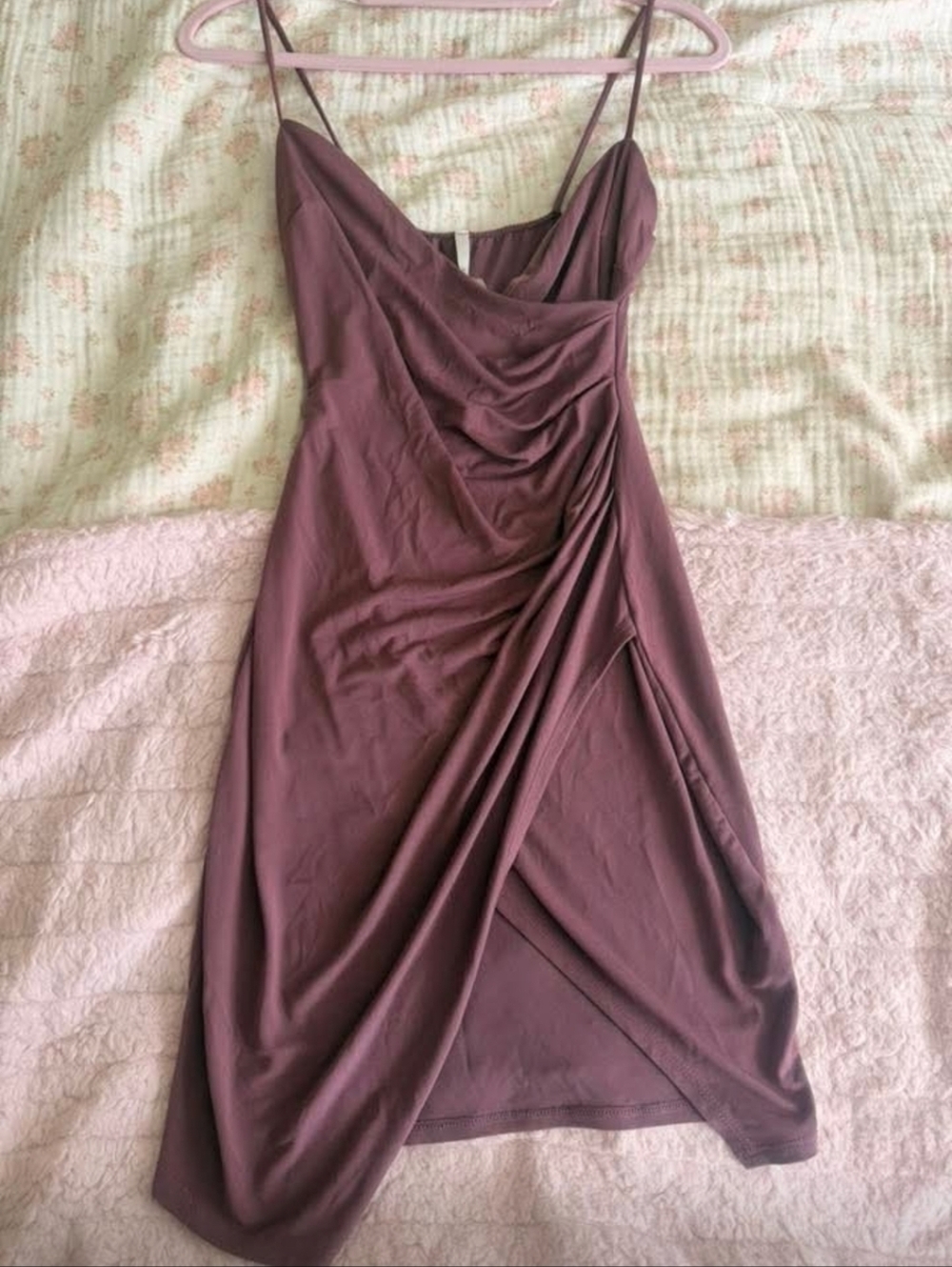 Glare Side Slit Dress Medium Mauve